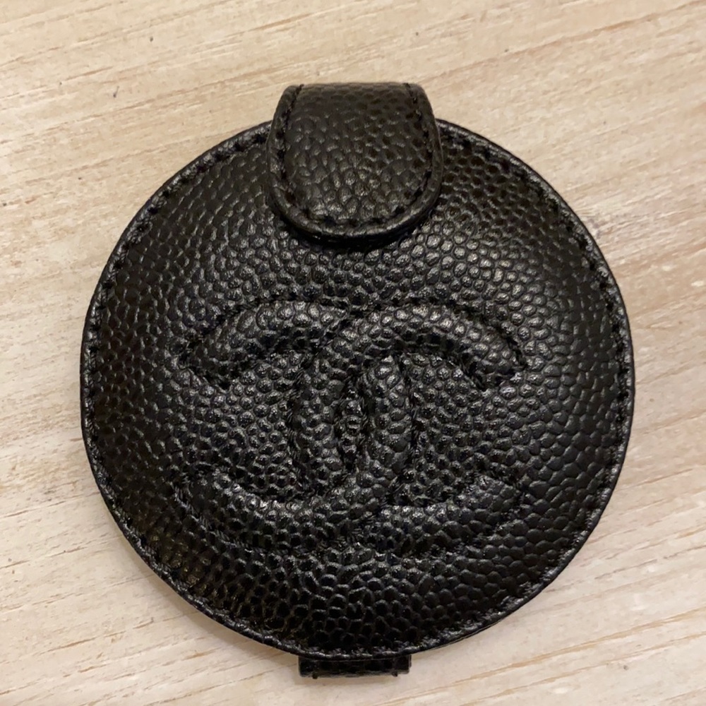 Chanel Black Caviar Compact Mirror